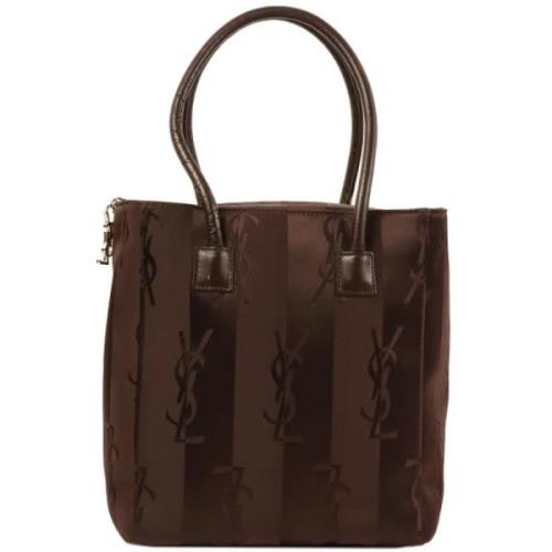 Yves Saint Laurent Vintage Pre-owned Nylon handvskor Brown, Dam