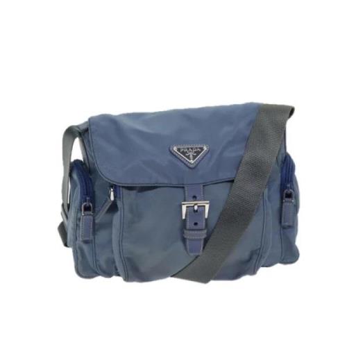 Prada Vintage Pre-owned Nylon prada-vskor Blue, Dam