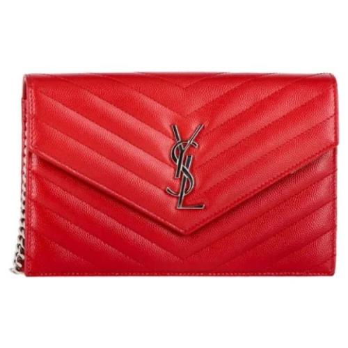 Yves Saint Laurent Vintage Pre-owned Laeder plnbcker Red, Dam