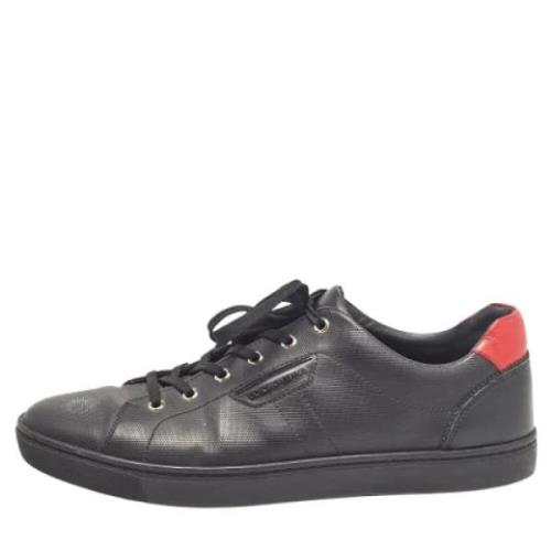 Dolce & Gabbana Pre-owned Pre-owned Laeder sneakers Black, Herr