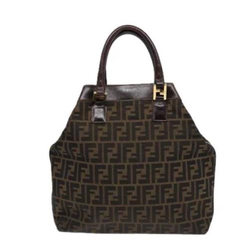 Fendi Vintage Pre-owned Canvas handvskor Brown, Dam