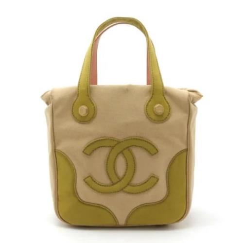 Chanel Vintage Pre-owned Canvas chanel-vskor Beige, Dam