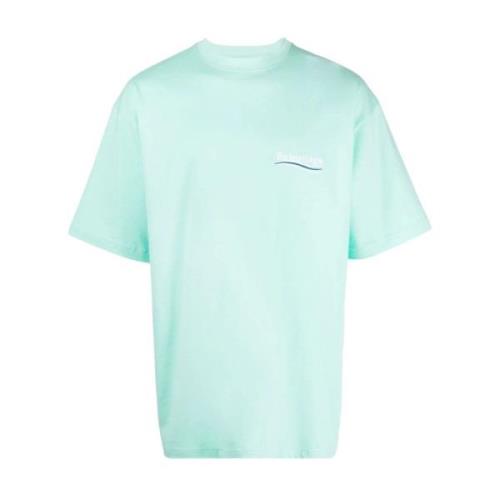 Balenciaga Politiskt Logo Oversized T-shirt Mintblå Green, Herr