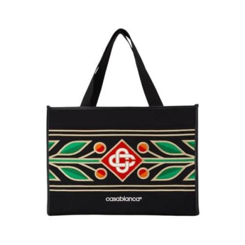 Casablanca Svart Stickad Shopper Väska Multicolor, Dam