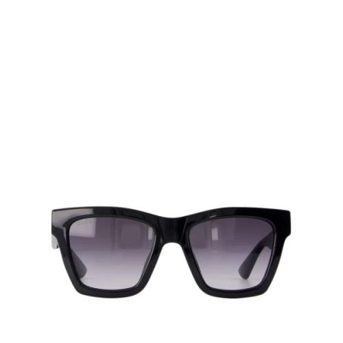 Gucci Svarta Acetatsolglasögon - Stiligt Modell Black, Dam