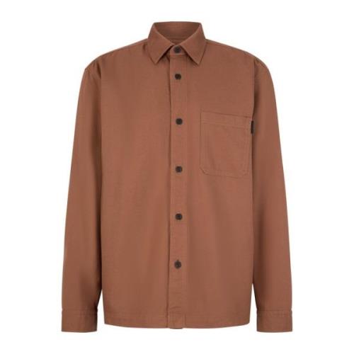 Joop! Brun denim skjorta med baktryck Brown, Herr