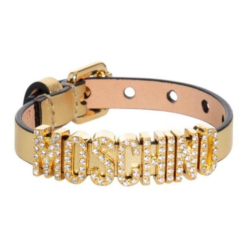 Moschino Justerbart Enkelt Armband med Logodetalj Yellow, Dam