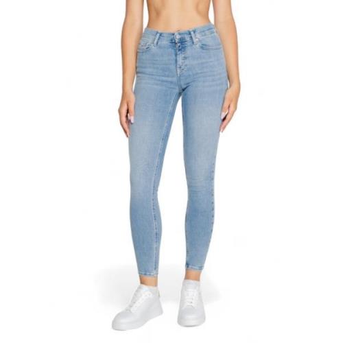 Tommy Hilfiger Blå Plain Jeans med Dragkedja Blue, Dam