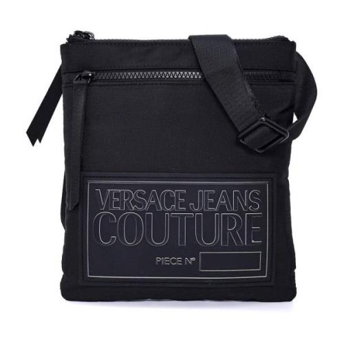 Versace Jeans Couture Logo 3D Belagd Canvas Axelväska Black, Herr