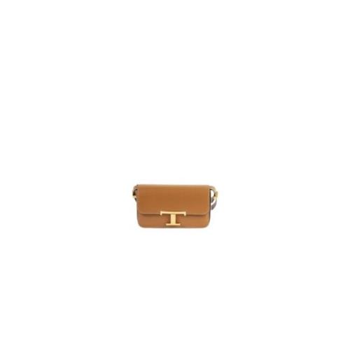 Tod's Brun läder Crossbody väska Brown, Dam