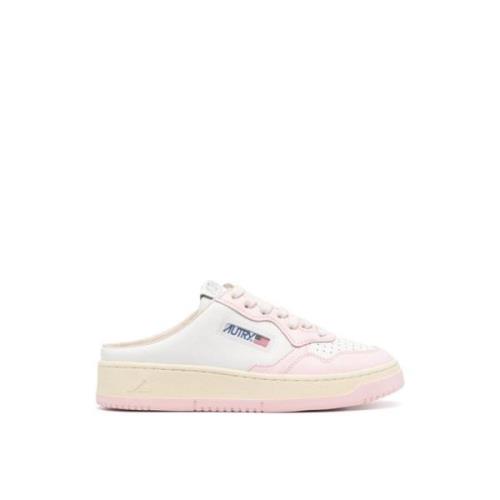 Autry Vita Mules Sneakers Logo Gummi Läder White, Dam