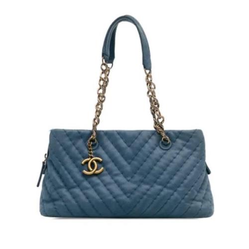 Chanel Vintage Pre-owned Laeder totevskor Blue, Dam