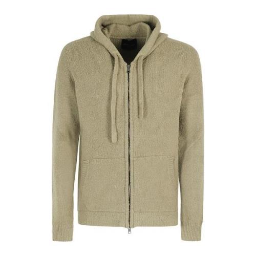 Roberto Collina Bomullsblandning Dragkedja Hoodie Green, Herr