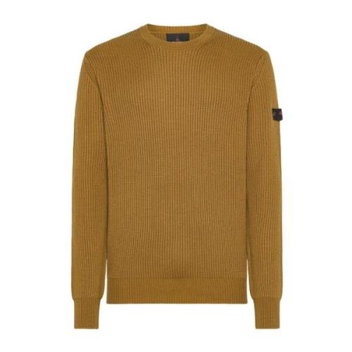 Peuterey Ochre Crewneck Sweater Yellow, Herr