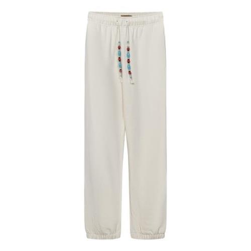 Alanui Vita bomulls sweatpants med pärl-detaljer White, Herr