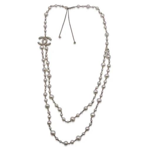 Chanel Vintage Pre-owned Metall halsband Gray, Dam