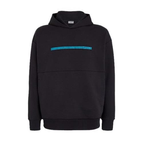 Calvin Klein Hoodie med präglat logotyp i Svart Black, Herr