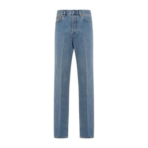 Gucci Blå Denim Straight-Leg Byxor Blue, Dam