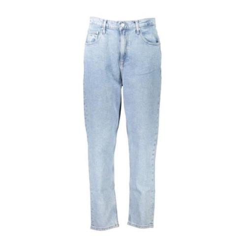 Tommy Hilfiger Hög Midja Tapered Bomullsjeans Blue, Dam