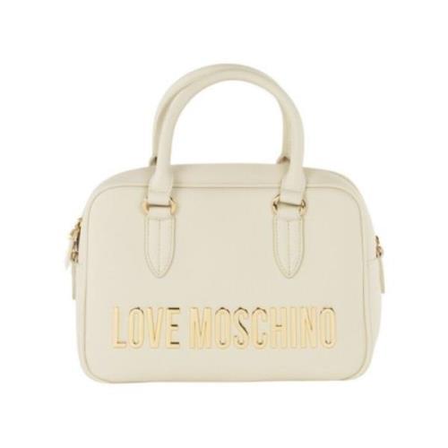 Love Moschino Grå PU Axelväska White, Dam