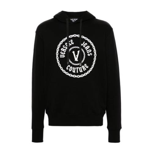 Versace Jeans Couture Svart tröja med ***cv Black, Herr