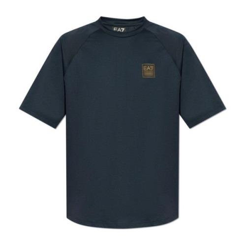 Emporio Armani EA7 T-shirt med logopatch Blue, Herr