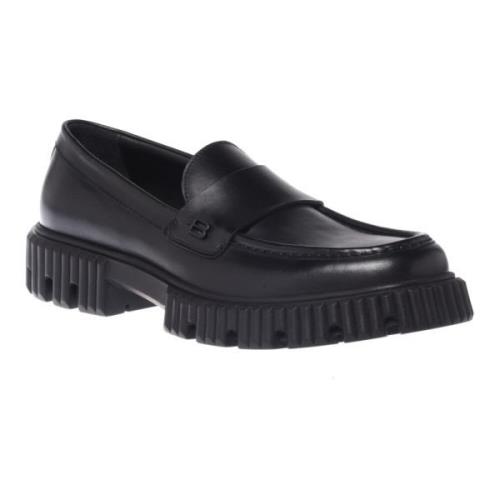 Baldinini Loafers in black leather Black, Herr