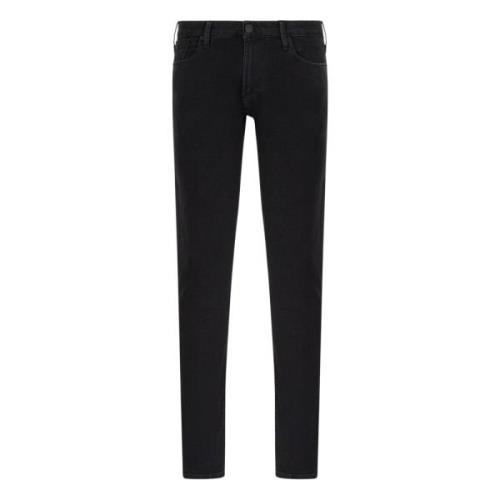 Emporio Armani Svarta Jeans för Stiligt Utseende Black, Herr