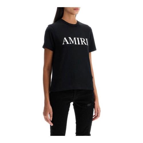 Amiri Logo Lettering Bomull T-shirt Black, Dam