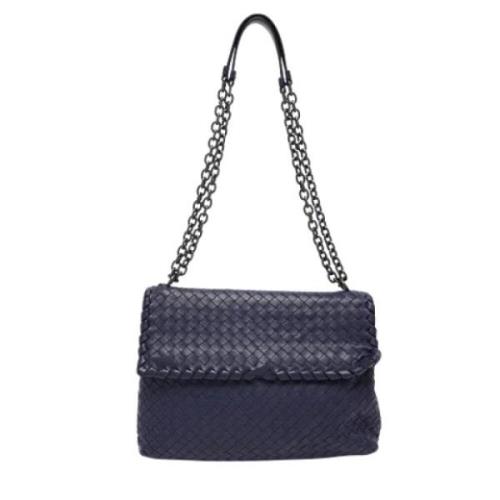 Bottega Veneta Vintage Pre-owned Laeder axelremsvskor Blue, Dam