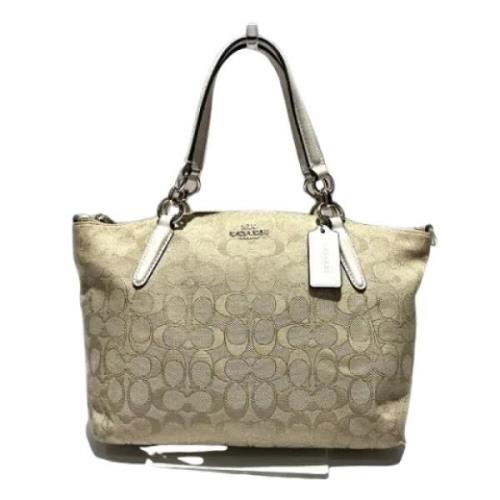 Coach Pre-owned Pre-owned Canvas handvskor Beige, Dam