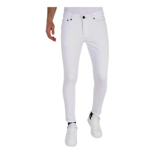 Local Fanatic Neat White Slim fit jeans med stretch för män White, Her...