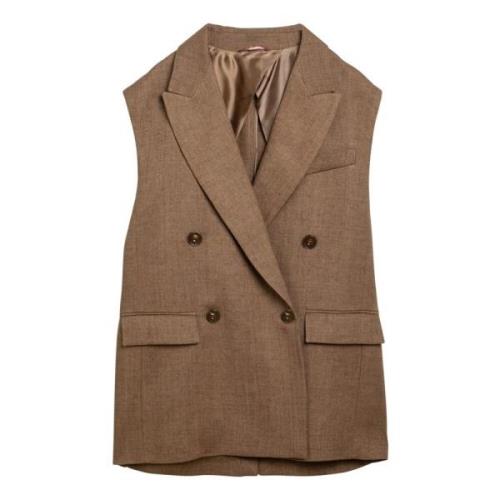 Max Mara Studio Stilig Jacka Väst Brown, Dam