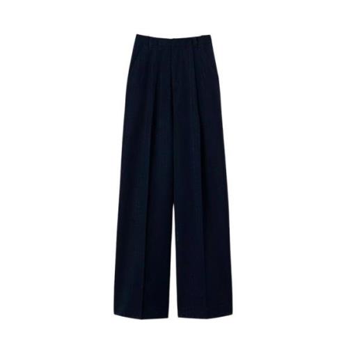 Twinset Lurex Randig Wide-Leg Byxor Blue, Dam