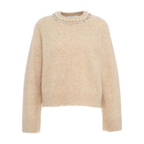 Kaos Beige Stickat Aw24 för Kvinnor Beige, Dam