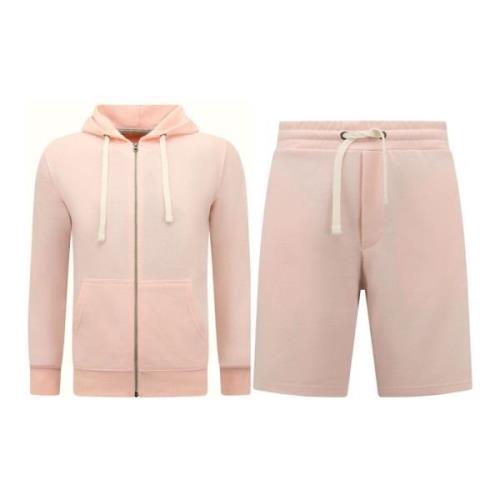 Enos Hoodie Herr med dragkedja - Joggingshorts Herr - SET Pink, Herr