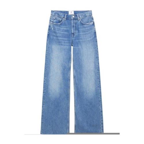 Anine Bing Blå Bomull Wide Leg Jeans Blue, Dam