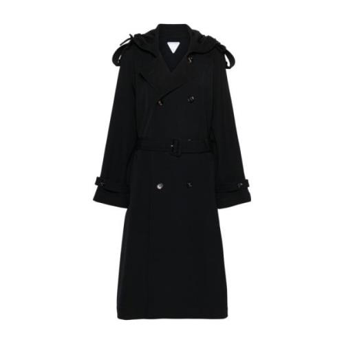 Bottega Veneta Midnight Blue Trench Coat Black, Dam