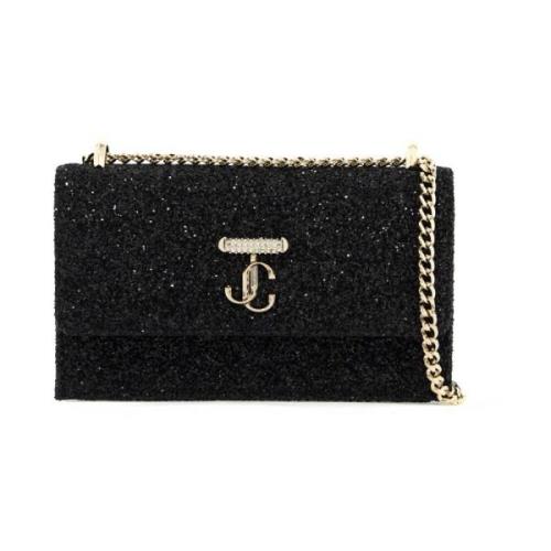 Jimmy Choo Glitter Mini Axelväska Black, Dam