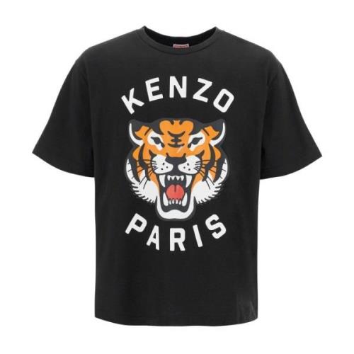 Kenzo Lucky Tiger Logo Oversized T-shirt Black, Herr