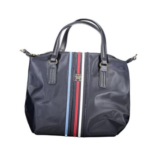 Tommy Hilfiger Blå Nylon Handväska med Justerbar Rem Blue, Dam