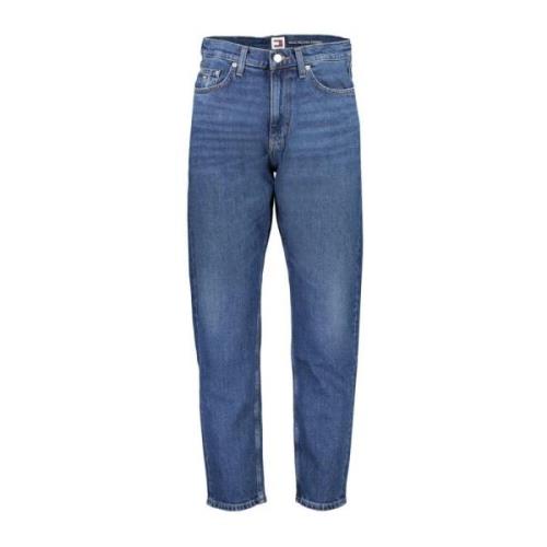 Tommy Hilfiger Broderade avslappnade avsmalnande bomullsjeans Blue, He...