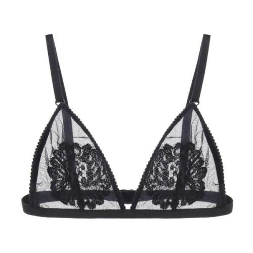 Dolce & Gabbana Spetsdetalj Soft Cup Triangel BH Black, Dam