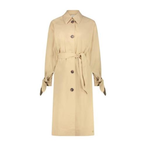 Fabienne Chapot Beige Oversized Trench Coat med Båge Beige, Dam