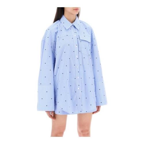 Rotate Birger Christensen Oversized skjorta med maxi manschetter Blue,...