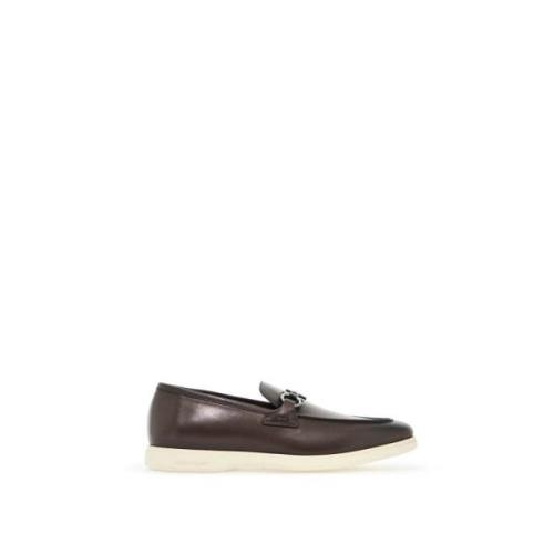 Salvatore Ferragamo Casual Gancini Loafers med Titan Klam Brown, Herr