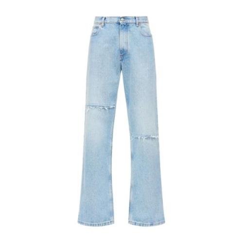 MM6 Maison Margiela Klar Blå Distressed Denim Jeans Blue, Herr