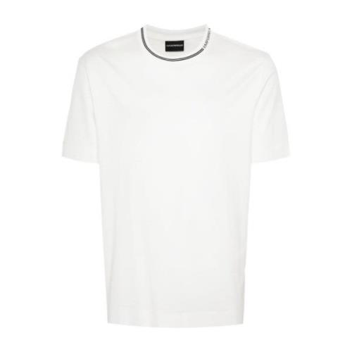 Emporio Armani Vita T-shirts och Polos med Logotyp White, Herr