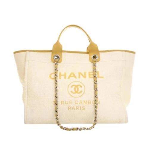 Chanel Vintage Pre-owned Canvas chanel-vskor Beige, Dam