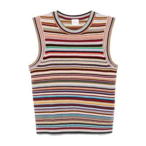 PS By Paul Smith Multifärgad Stickad Gilet Med Rund Hals Sweaters Mult...